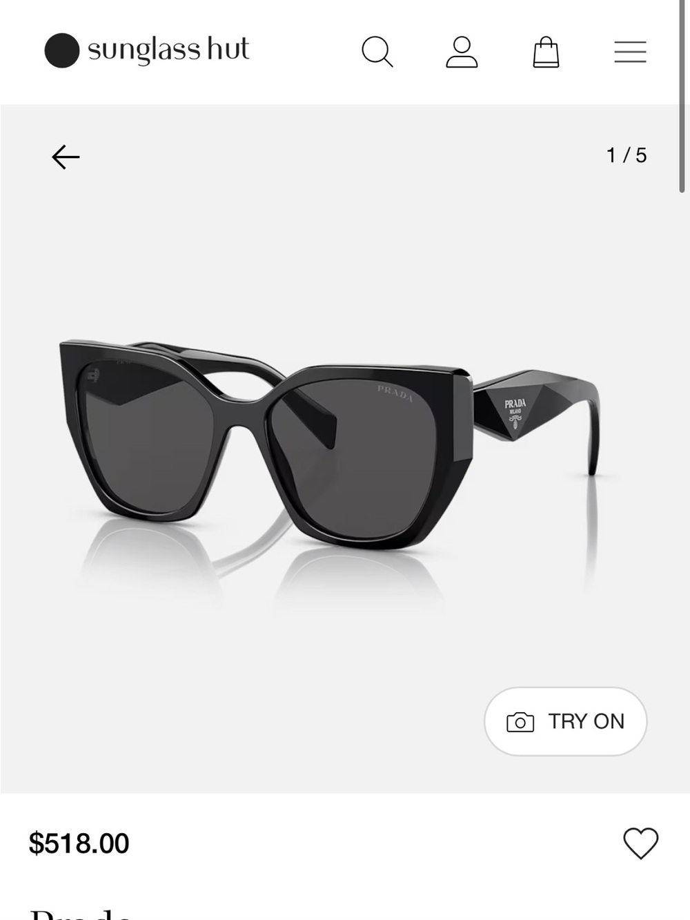 Prada 19Z Black Sunglasses